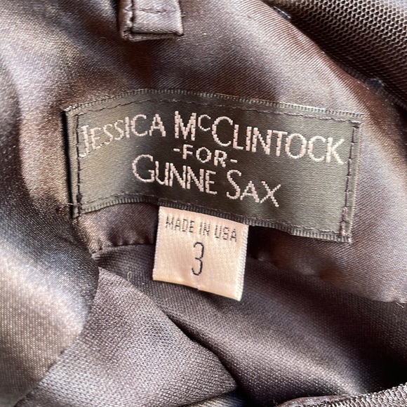 Vintage Jessica McClintock Gunne Sax black bubble mini dress Size 3 - Picture 7 of 7